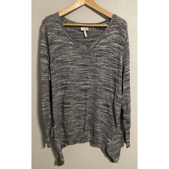 Logo Lori Goldstein Womens Sweater Size XL Gray Cashmere Blend Minimalist Modern - Picture 1 of 7